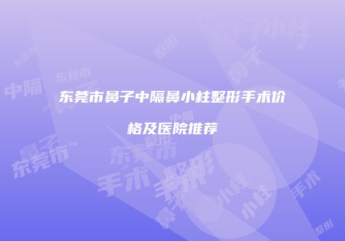 东莞市鼻子中隔鼻小柱整形手术价格及医院推荐