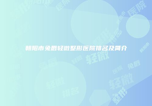 朝阳市兔唇轻微整形医院排名及简介
