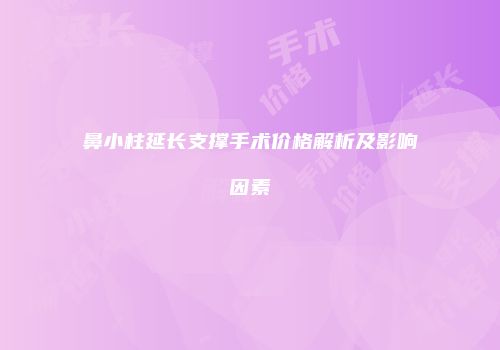 鼻小柱延长支撑手术价格解析及影响因素