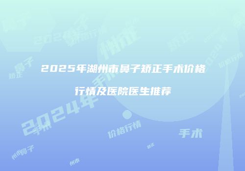 2025年湖州市鼻子矫正手术价格行情及医院医生推荐
