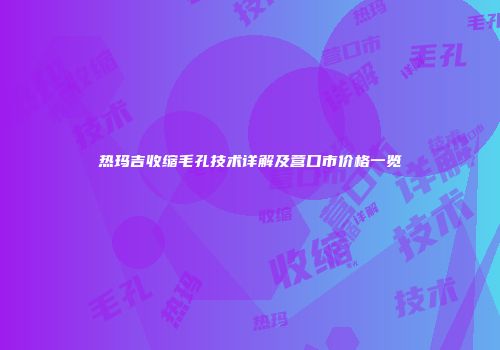 热玛吉收缩毛孔技术详解及营口市价格一览