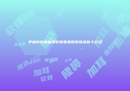 孝感市膨体加耳软骨隆鼻医院排名前十介绍