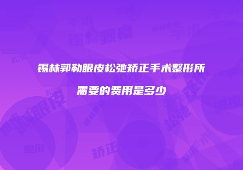 锡林郭勒眼皮松弛矫正手术整形所需要的费用是多少
