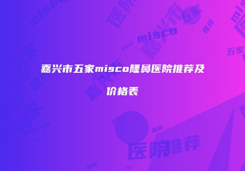 嘉兴市五家misco隆鼻医院推荐及价格表