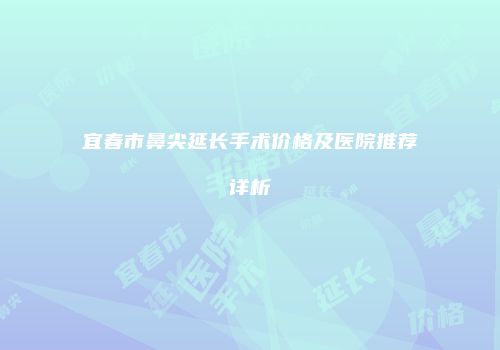 宜春市鼻尖延长手术价格及医院推荐详析