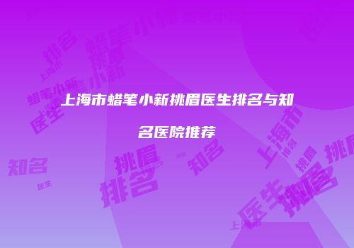 上海市蜡笔小新挑眉医生排名与知名医院推荐
