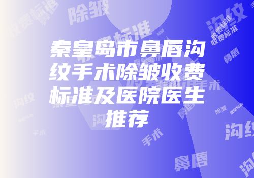 秦皇岛市鼻唇沟纹手术除皱收费标准及医院医生推荐