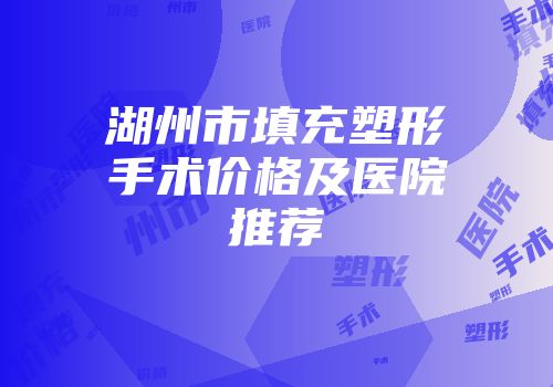 湖州市填充塑形手术价格及医院推荐
