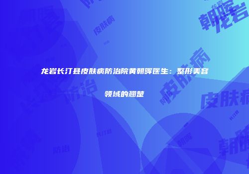 龙岩长汀县皮肤病防治院黄朝晖医生：整形美容领域的翘楚
