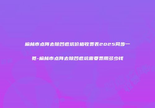 榆林市点阵去除凹痘坑价格收费表2025同步一览-榆林市点阵去除凹痘坑需要费用多少钱
