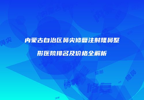 内蒙古自治区鼻尖修复注射隆鼻整形医院排名及价格全解析