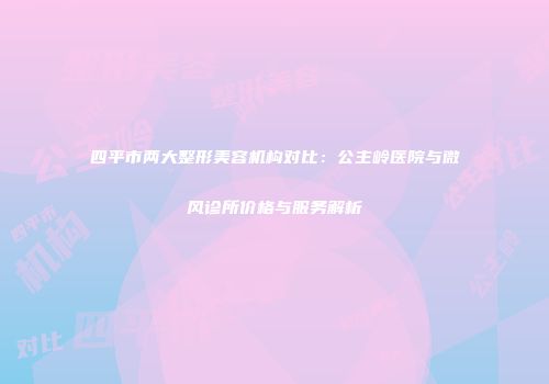 四平市两大整形美容机构对比：公主岭医院与微风诊所价格与服务解析