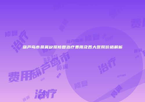 葫芦岛市鼻翼缺损修复治疗费用及各大医院价格解析
