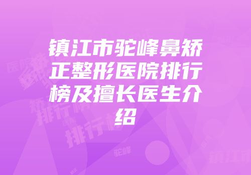 镇江市驼峰鼻矫正整形医院排行榜及擅长医生介绍