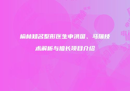 榆林知名整形医生申洪国、马瑞技术解析与擅长项目介绍