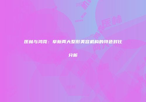 医林与鸿霓：阜新两大整形美容机构的特色对比分析