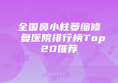 全国鼻小柱萎缩修复医院排行榜Top20推荐