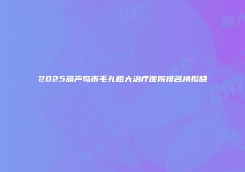2025葫芦岛市毛孔粗大治疗医院排名榜揭晓
