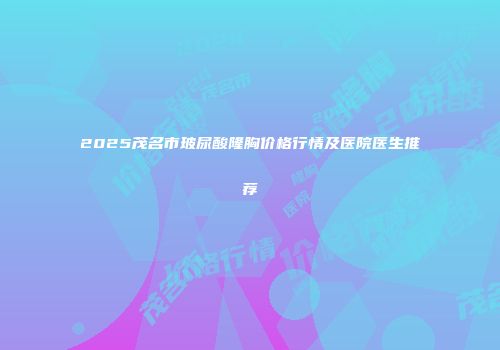 2025茂名市玻尿酸隆胸价格行情及医院医生推荐