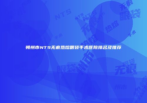 朔州市NTS无痕热熔眼袋手术医院排名及推荐