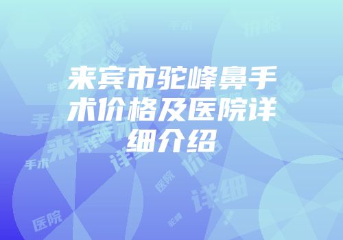 来宾市驼峰鼻手术价格及医院详细介绍