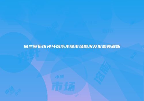 乌兰察布市光纤溶脂小腿市场概况及价格表解析