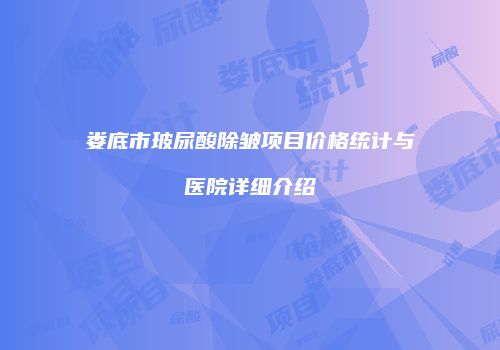 娄底市玻尿酸除皱项目价格统计与医院详细介绍