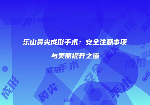 乐山鼻尖成形手术：安全注意事项与美丽提升之道