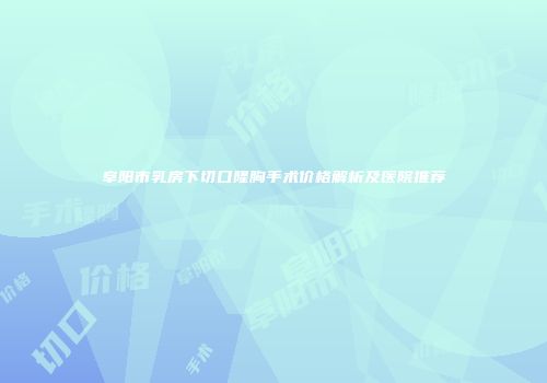 阜阳市乳房下切口隆胸手术价格解析及医院推荐