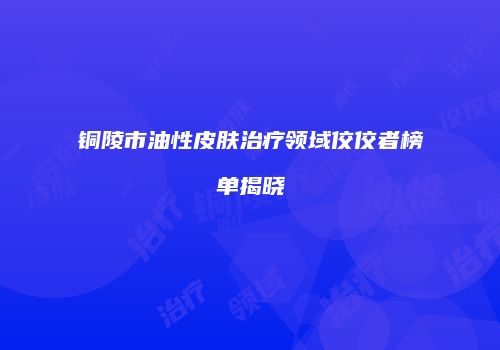 铜陵市油性皮肤治疗领域佼佼者榜单揭晓