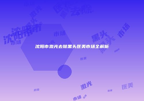 沈阳市激光去除黑头医美市场全解析