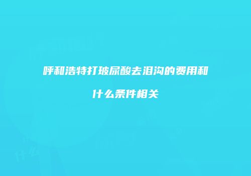 呼和浩特打玻尿酸去泪沟的费用和什么条件相关