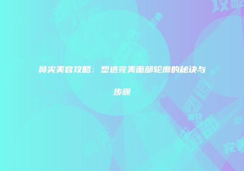 鼻尖美容攻略：塑造完美面部轮廓的秘诀与步骤