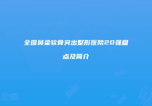 全国鼻梁软骨突出整形医院20强盘点及简介