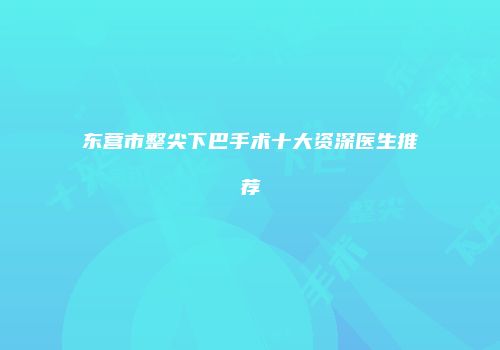 东营市整尖下巴手术十大资深医生推荐