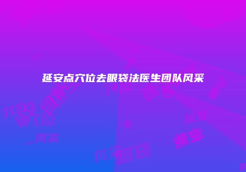 延安点穴位去眼袋法医生团队风采