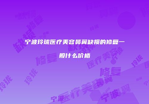 宁波玲珑医疗美容鼻翼缺损的修复一般什么价格
