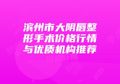 滨州市大阴唇整形手术价格行情与优质机构推荐