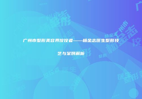 广州市整形美容界佼佼者——杨金志医生整形技艺与案例解析