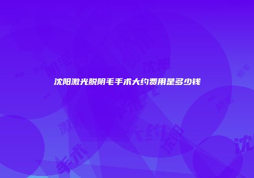 沈阳激光脱阴毛手术大约费用是多少钱
