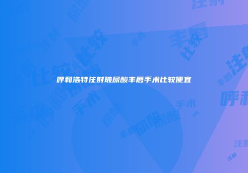 呼和浩特注射玻尿酸丰唇手术比较便宜