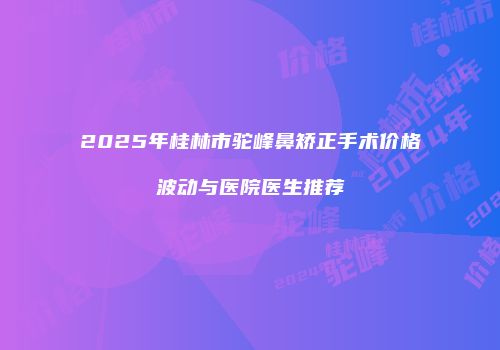 2025年桂林市驼峰鼻矫正手术价格波动与医院医生推荐