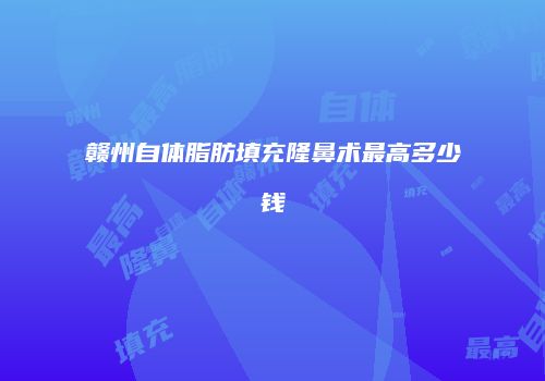 赣州自体脂肪填充隆鼻术最高多少钱