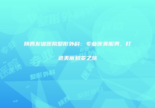 陕西友谊医院整形外科：专业医美服务，打造美丽蜕变之旅