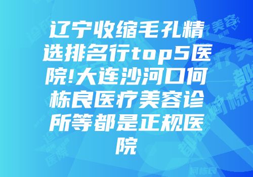 辽宁收缩毛孔精选排名行top5医院!大连沙河口何栋良医疗美容诊所等都是正规医院
