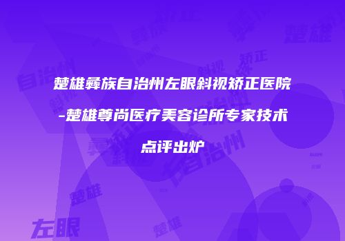 楚雄彝族自治州左眼斜视矫正医院-楚雄尊尚医疗美容诊所专家技术点评出炉