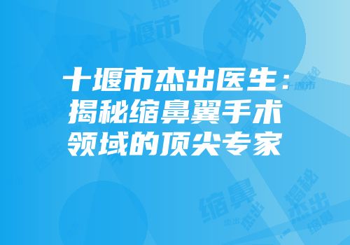 十堰市杰出医生：揭秘缩鼻翼手术领域的顶尖专家