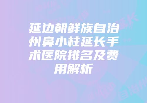 延边朝鲜族自治州鼻小柱延长手术医院排名及费用解析