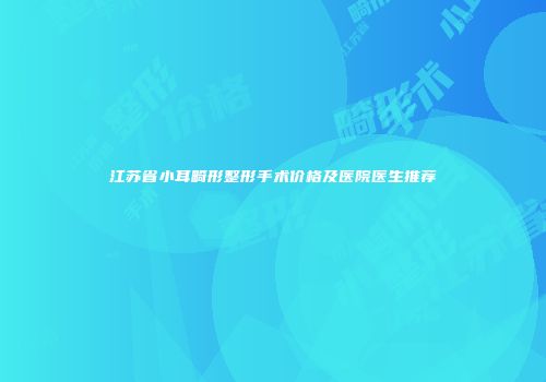 江苏省小耳畸形整形手术价格及医院医生推荐
