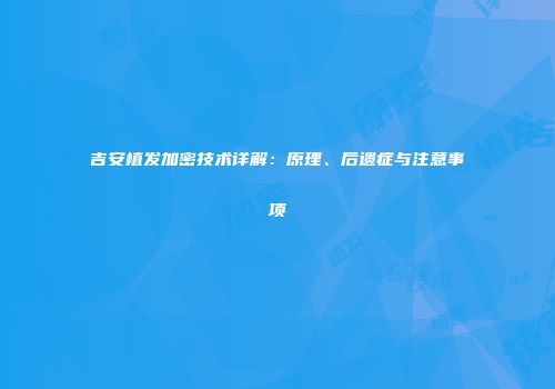 吉安植发加密技术详解：原理、后遗症与注意事项